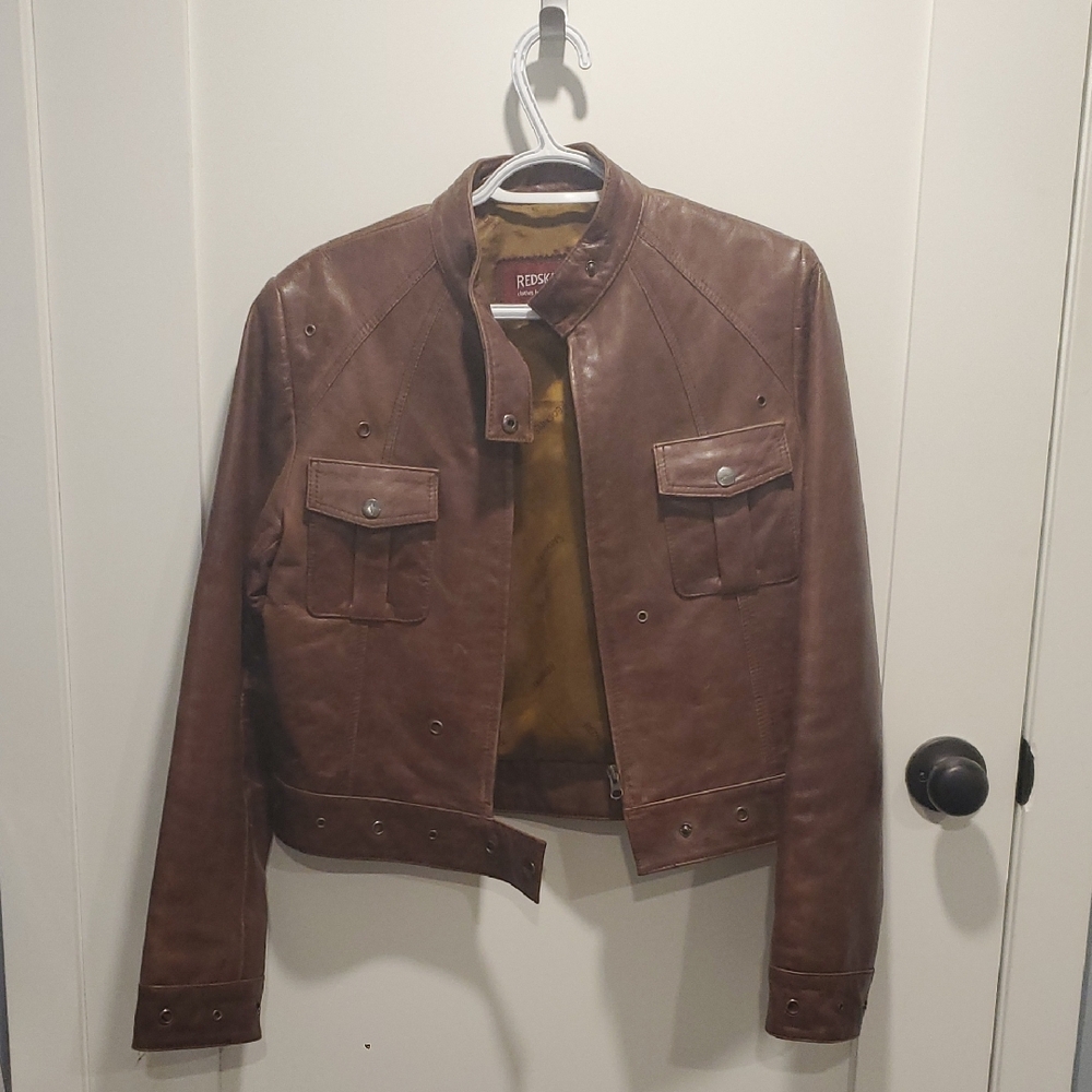 Redskins - Brown Leather Jacket for woman